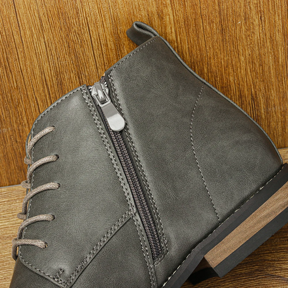 Men's Comfortable Ankle Leather Boots Men's Fashion Brand