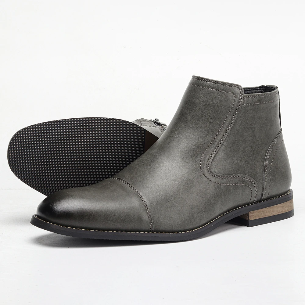 Men's Comfortable Ankle Leather Boots Men's Fashion Brand