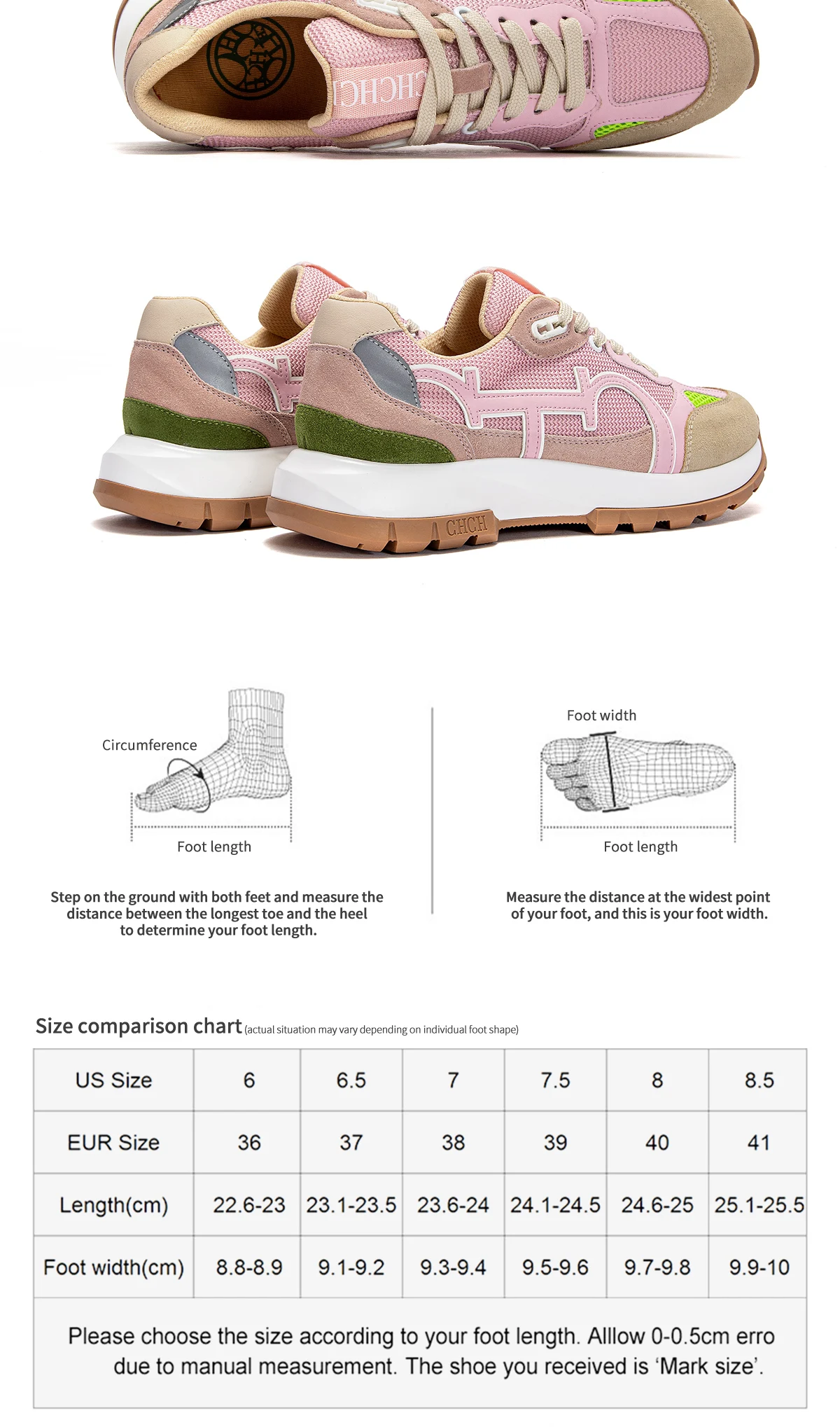 CHCH Women's Casual Shoes 2024 New Wine Red Retro Cow Leather Splicing Design Walking Shoes Skeleton Correction