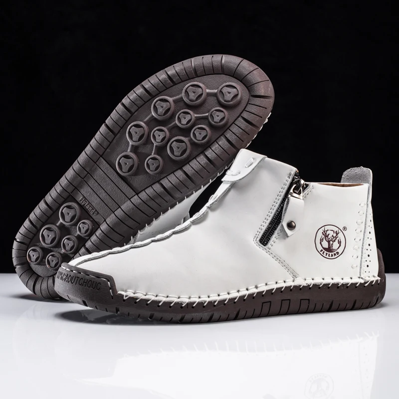 FLYLAND Men'S Fashion Vintage Classical Handmade Dress Boot Chukka Boot Daily Casual Work Office Shoe