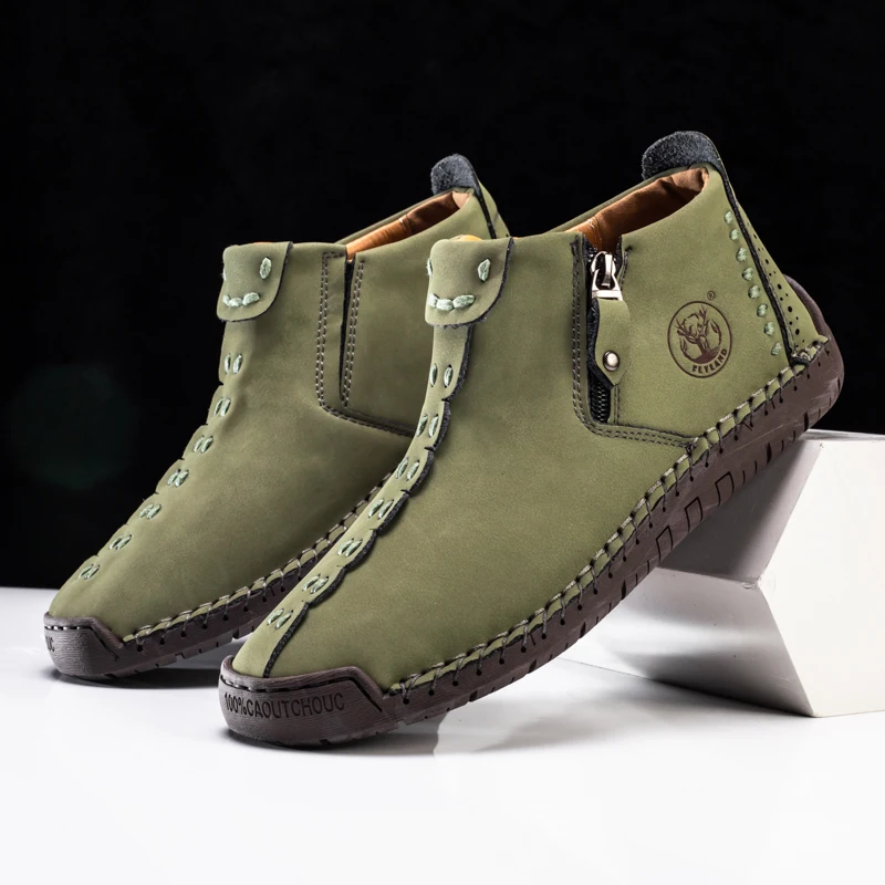 FLYLAND Men'S Fashion Vintage Classical Handmade Dress Boot Chukka Boot Daily Casual Work Office Shoe