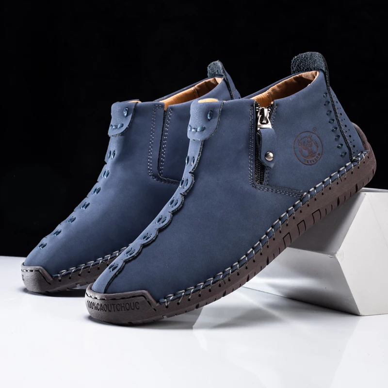 FLYLAND Men'S Fashion Vintage Classical Handmade Dress Boot Chukka Boot Daily Casual Work Office Shoe