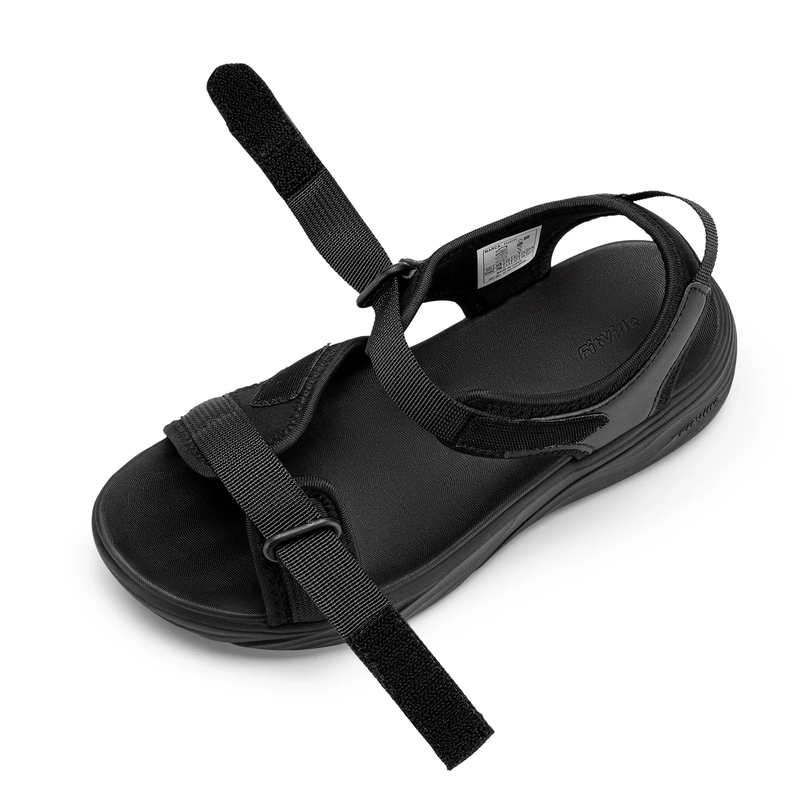 FitVille Wide Women'S Platform Sandals Summer Walking Sandals For Women With Adjustable Closures With Arch Support & Cushioning