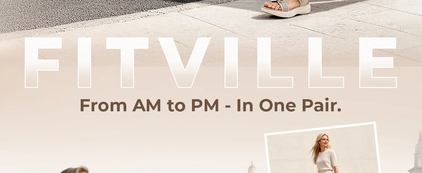 FitVille Wide Women'S Platform Sandals Summer Walking Sandals For Women With Adjustable Closures With Arch Support & Cushioning