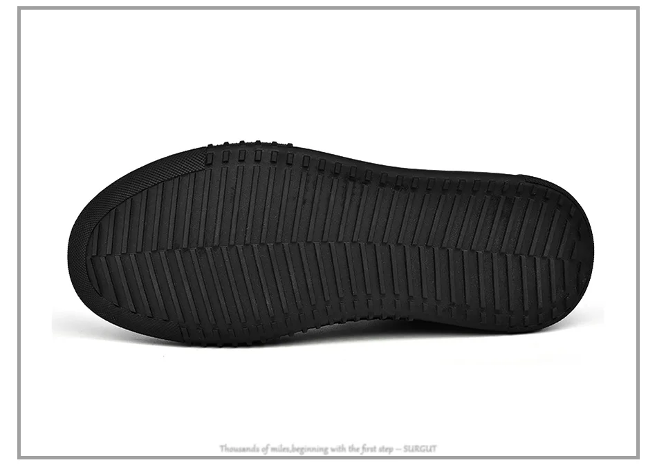 SURGUT Men's Casual Shoes Cowhide Leather Autumn Winter Non-Slip Comfortable Fashion Splicing Thick Sole Shoes Size 38-44