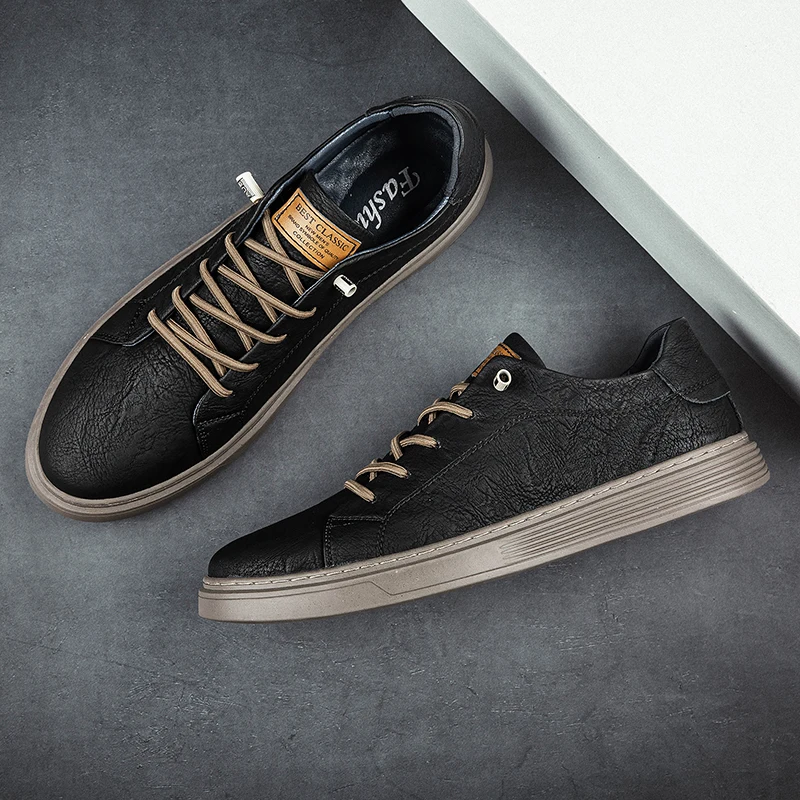Italian Brand Black Genuine Leather Oxford Shoes UNISEX Casual Shoes Lace Up Flat Sneakers Luxury Shoes for Men Big Size: 36-47