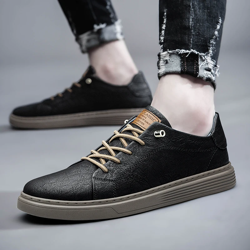 Italian Brand Black Genuine Leather Oxford Shoes UNISEX Casual Shoes Lace Up Flat Sneakers Luxury Shoes for Men Big Size: 36-47