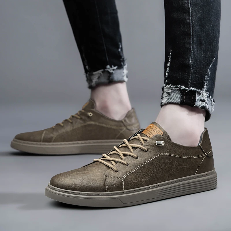 Italian Brand Black Genuine Leather Oxford Shoes UNISEX Casual Shoes Lace Up Flat Sneakers Luxury Shoes for Men Big Size: 36-47
