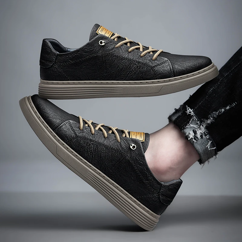 Italian Brand Black Genuine Leather Oxford Shoes UNISEX Casual Shoes Lace Up Flat Sneakers Luxury Shoes for Men Big Size: 36-47