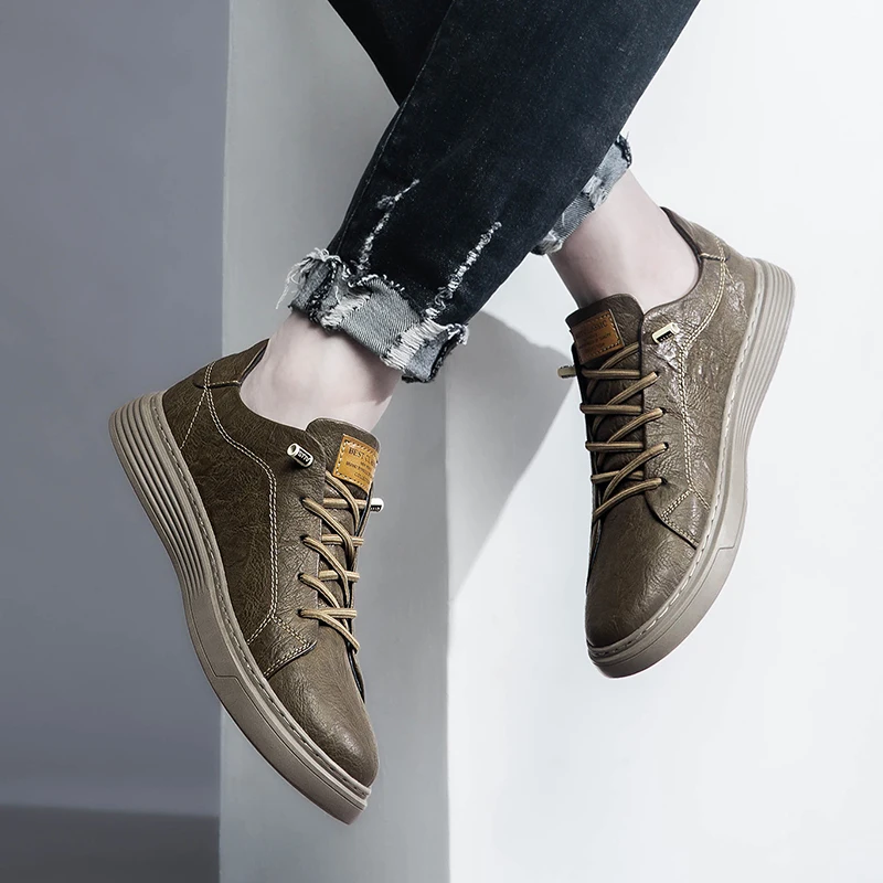 Italian Brand Black Genuine Leather Oxford Shoes UNISEX Casual Shoes Lace Up Flat Sneakers Luxury Shoes for Men Big Size: 36-47