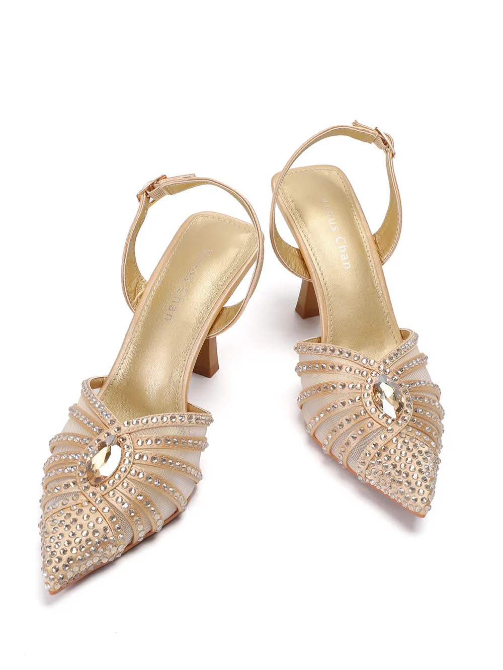 2026 Elegant Fruit Green Women's Heels and Rhinestone Handbag Set - Italian Design for Weddings and Parties