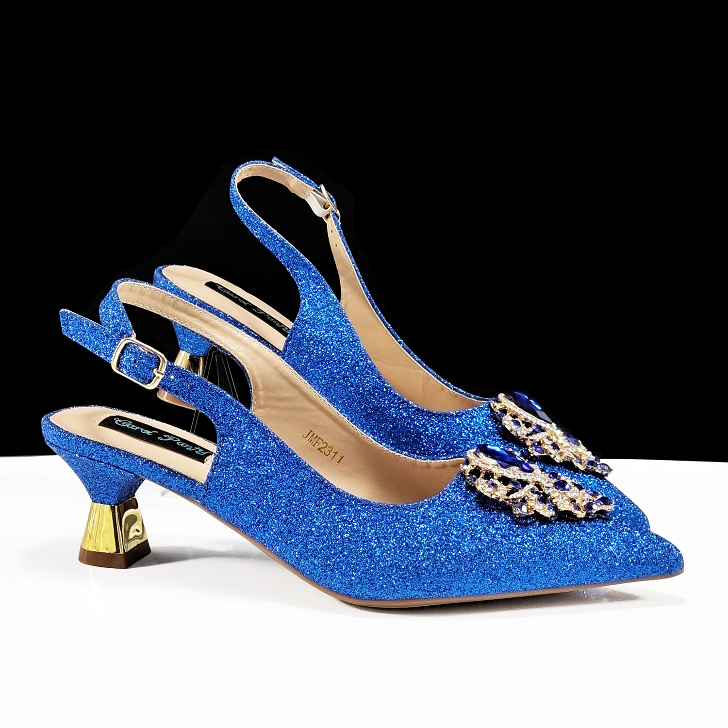 QSGFC Italian Design Magenta Color Pointed Toe Shoe & Bag Set Rhinestone Luxury Women's High Heels for Party Wedding