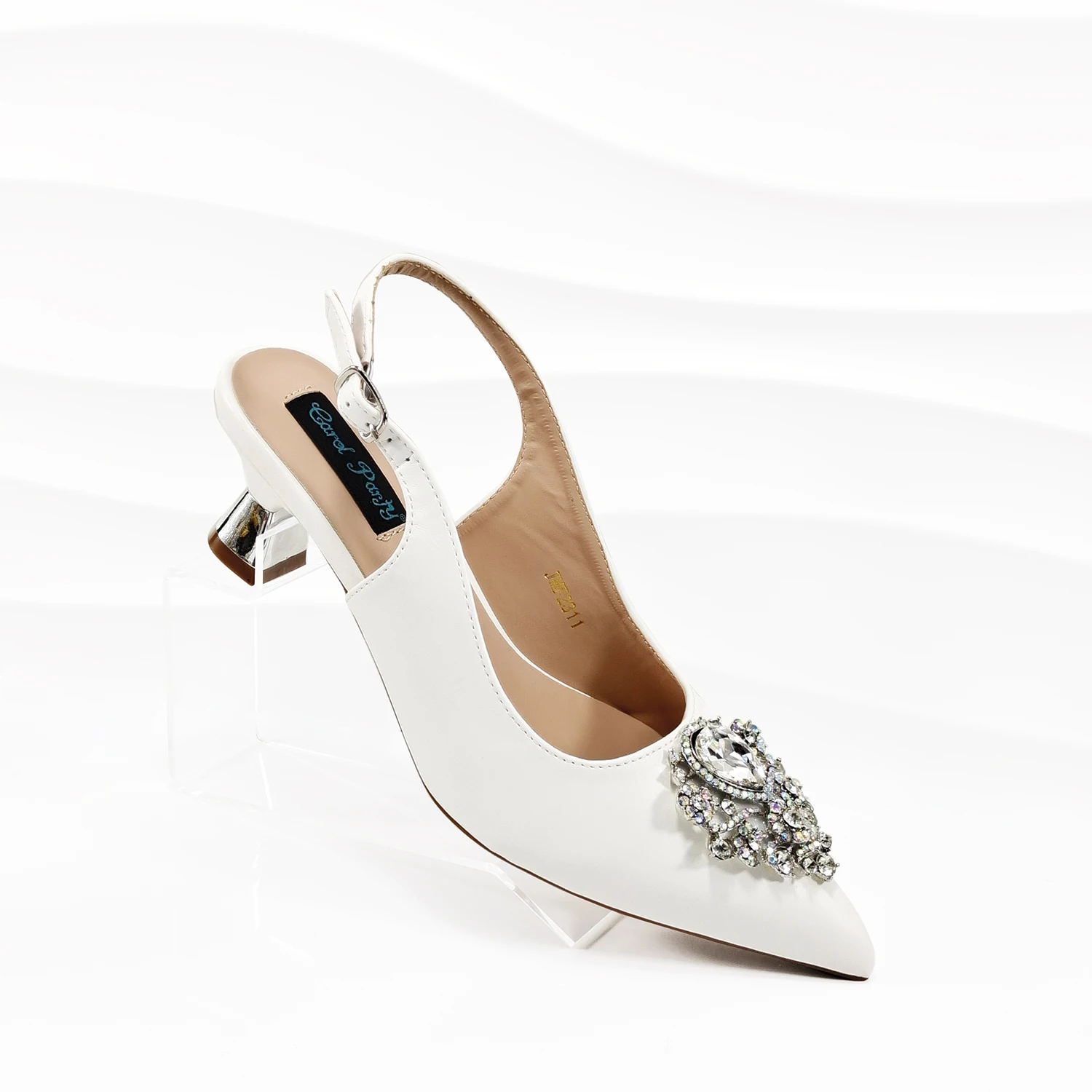 QSGFC Italian Design Magenta Color Pointed Toe Shoe & Bag Set Rhinestone Luxury Women's High Heels for Party Wedding