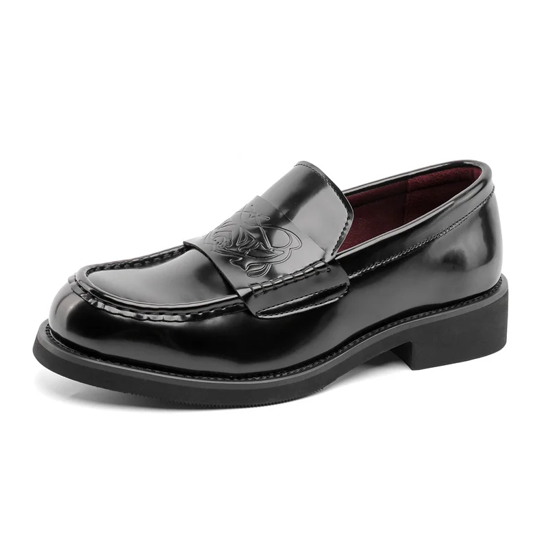 High quality men's leather shoe British designer style Party Leisure Business daily work Plus Size Black loafers 38-46 Hot