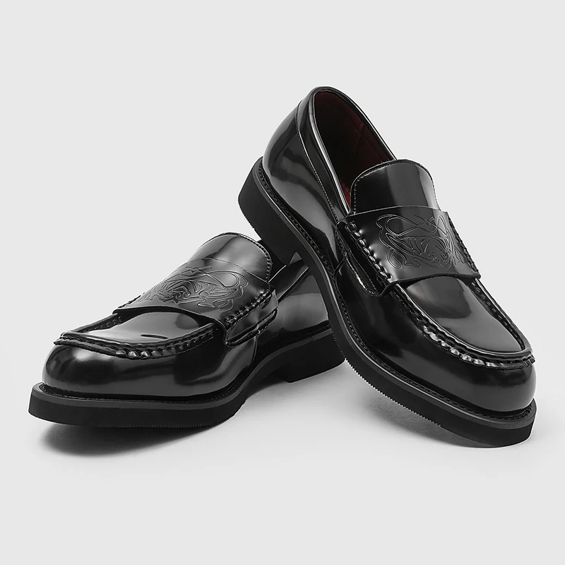High quality men's leather shoe British designer style Party Leisure Business daily work Plus Size Black loafers 38-46 Hot