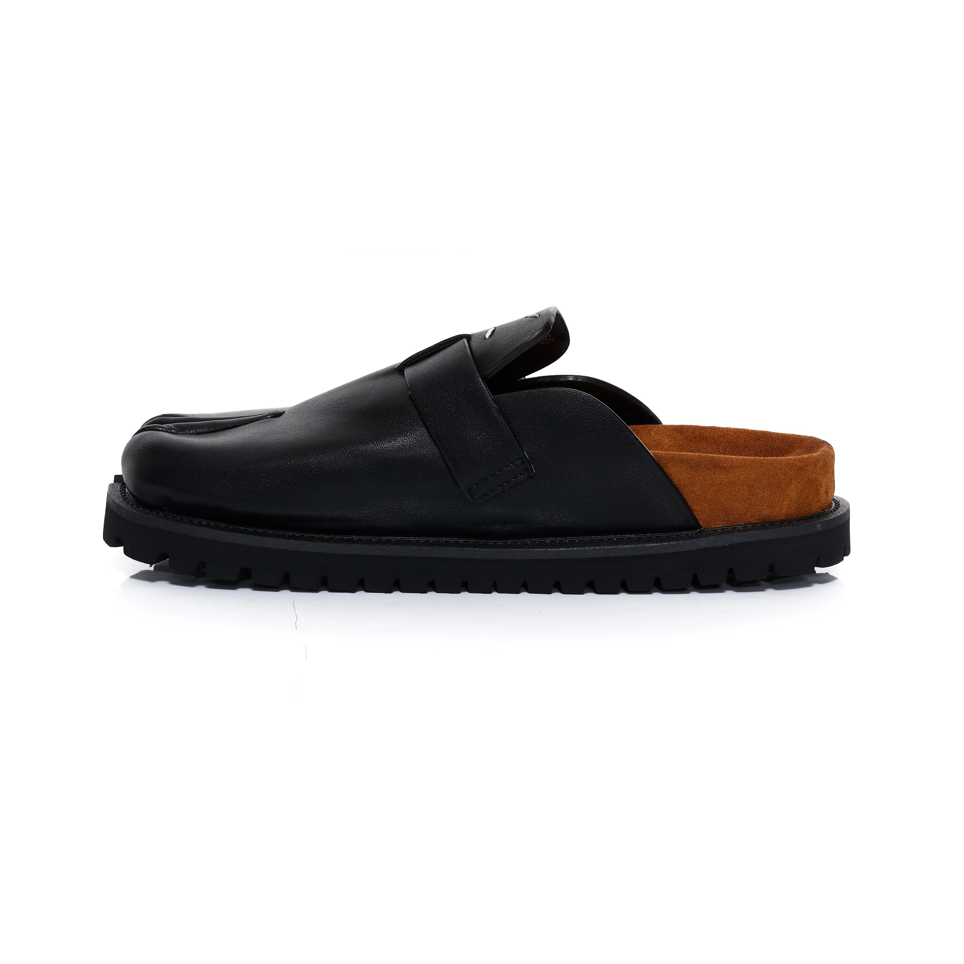 New Tabi shoes men's and women's leather slippers breathable split toe shoes thick soled Boken shoes with a sense of luxury