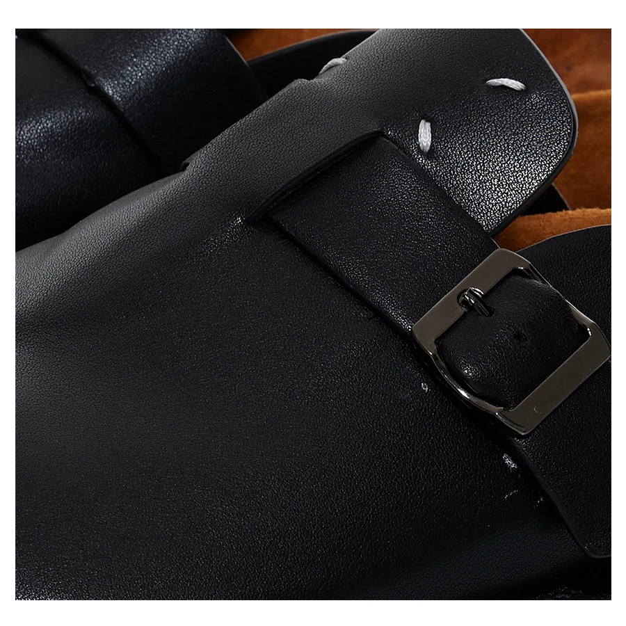 New Tabi shoes men's and women's leather slippers breathable split toe shoes thick soled Boken shoes with a sense of luxury
