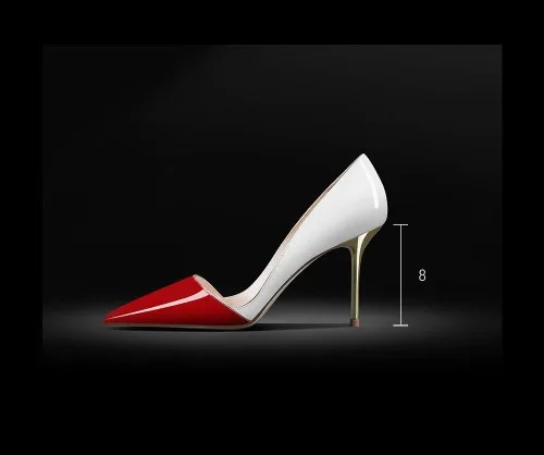 2025 New Four Seasons Customized Shoes Color Blocked Pointed High Heels Shallow Mouth Women's Sandals