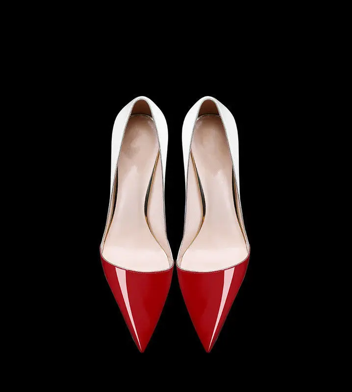 2025 New Four Seasons Customized Shoes Color Blocked Pointed High Heels Shallow Mouth Women's Sandals