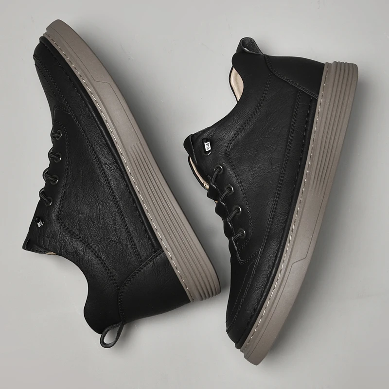 Men Internal Height Increasing Oxford Shoes Casual Leather Shoes Fashion Internal Height Increasing Shoes Outdoor Male Sneakers