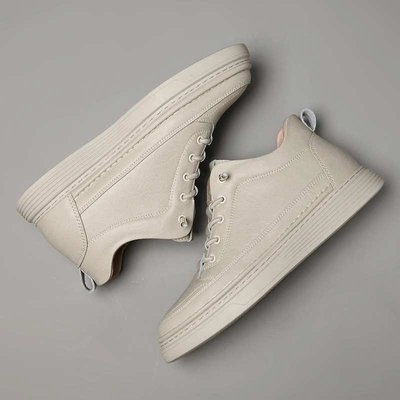 Men Internal Height Increasing Oxford Shoes Casual Leather Shoes Fashion Internal Height Increasing Shoes Outdoor Male Sneakers