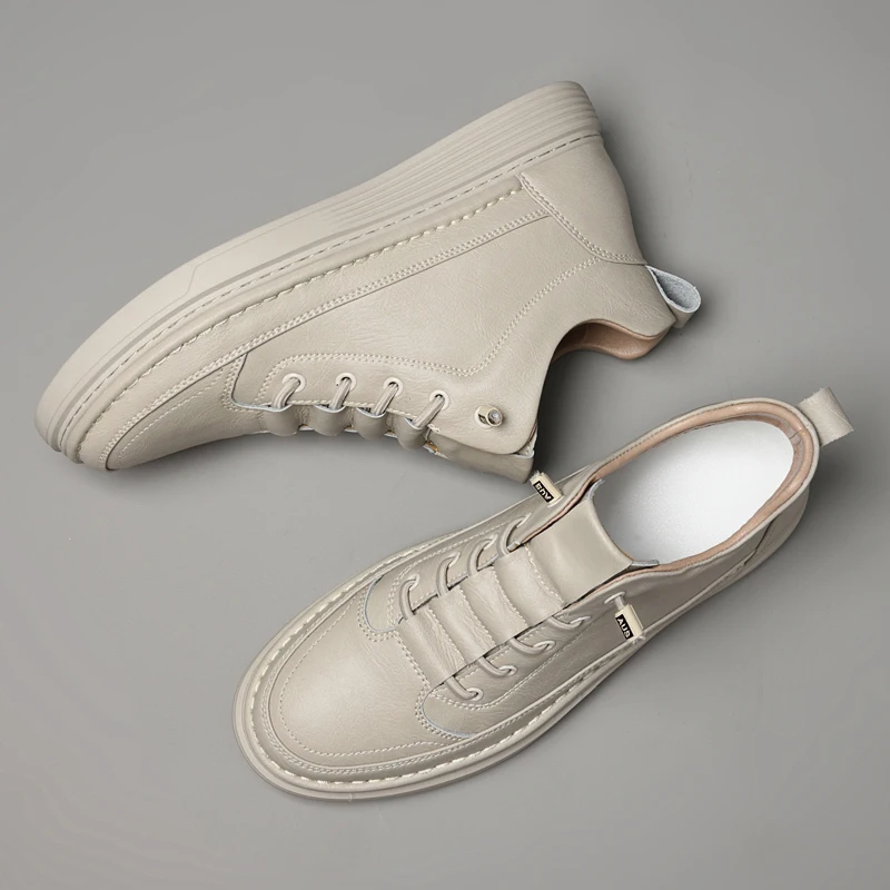 Men Internal Height Increasing Oxford Shoes Casual Leather Shoes Fashion Internal Height Increasing Shoes Outdoor Male Sneakers