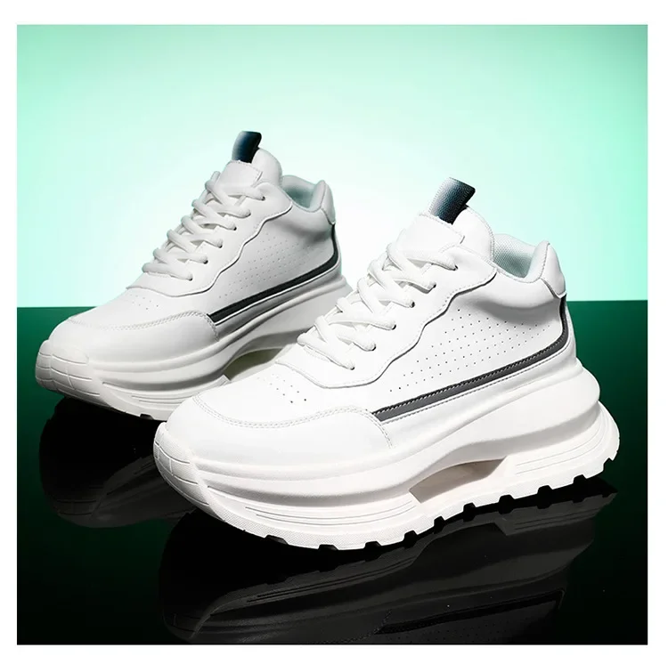 Luxury Elevator Shoes Men's Sneakers Height Increasing Invisible 6 8 10CM Heighten Sports Man Taller Lift White Thick Sole Shoes