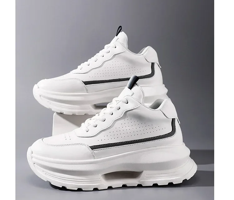 Luxury Elevator Shoes Men's Sneakers Height Increasing Invisible 6 8 10CM Heighten Sports Man Taller Lift White Thick Sole Shoes