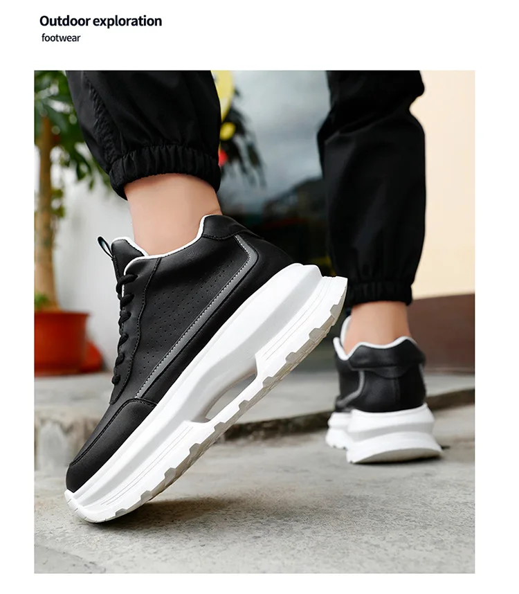 Luxury Elevator Shoes Men's Sneakers Height Increasing Invisible 6 8 10CM Heighten Sports Man Taller Lift White Thick Sole Shoes
