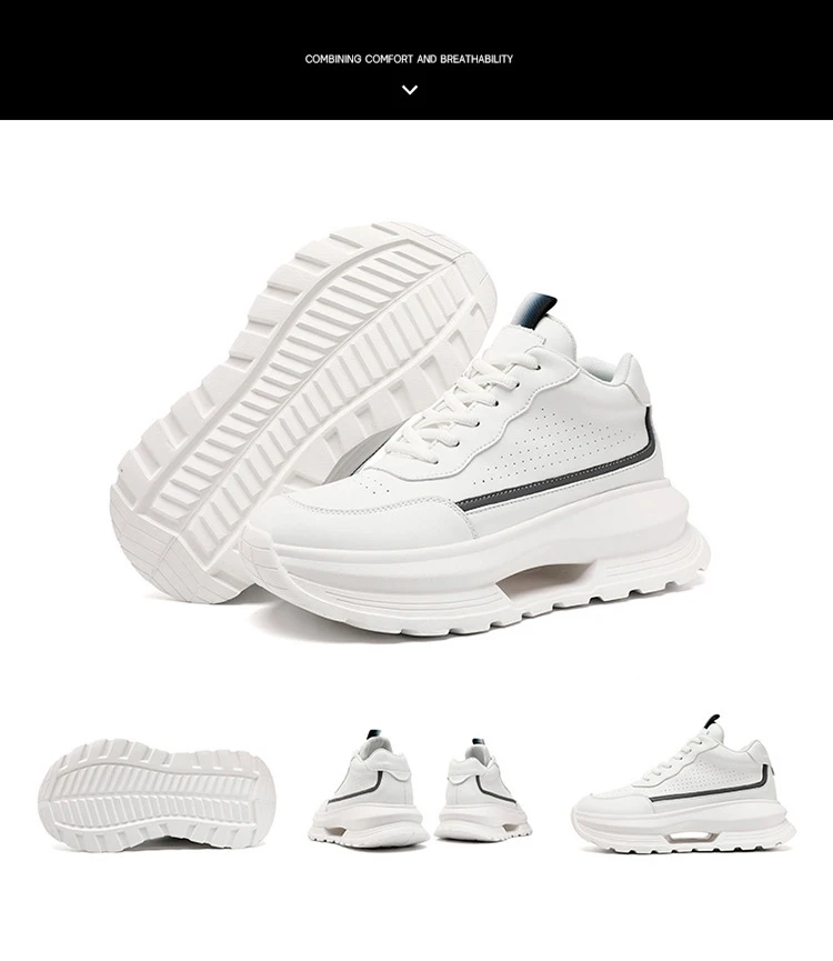 Luxury Elevator Shoes Men's Sneakers Height Increasing Invisible 6 8 10CM Heighten Sports Man Taller Lift White Thick Sole Shoes
