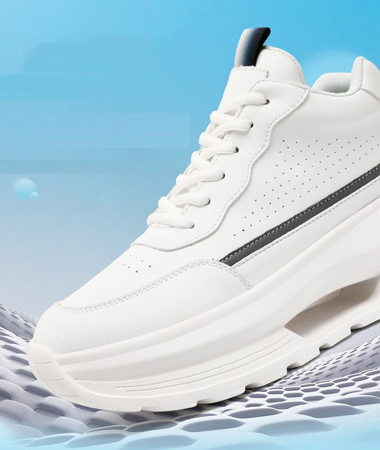 Luxury Elevator Shoes Men's Sneakers Height Increasing Invisible 6 8 10CM Heighten Sports Man Taller Lift White Thick Sole Shoes