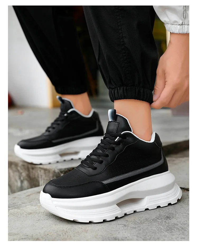 Luxury Elevator Shoes Men's Sneakers Height Increasing Invisible 6 8 10CM Heighten Sports Man Taller Lift White Thick Sole Shoes