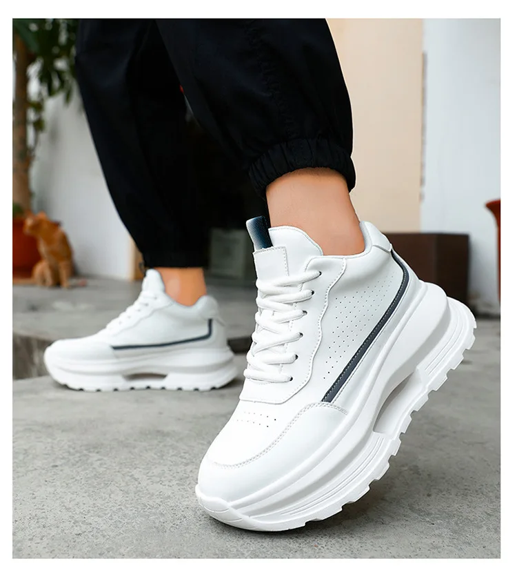 Luxury Elevator Shoes Men's Sneakers Height Increasing Invisible 6 8 10CM Heighten Sports Man Taller Lift White Thick Sole Shoes