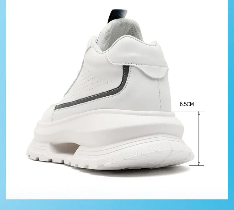 Luxury Elevator Shoes Men's Sneakers Height Increasing Invisible 6 8 10CM Heighten Sports Man Taller Lift White Thick Sole Shoes