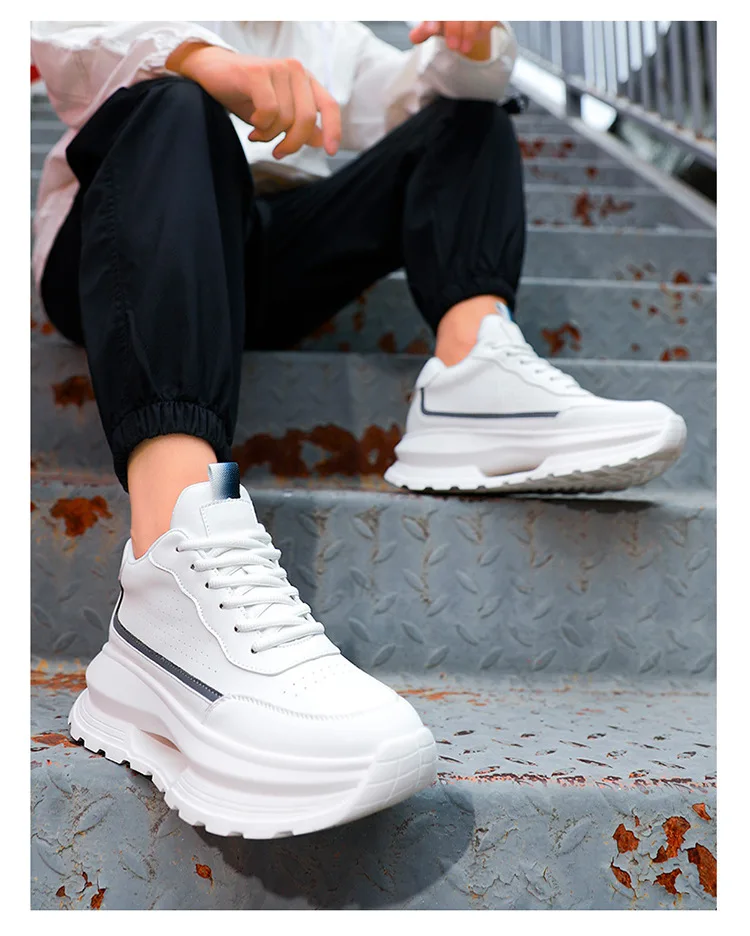 Luxury Elevator Shoes Men's Sneakers Height Increasing Invisible 6 8 10CM Heighten Sports Man Taller Lift White Thick Sole Shoes