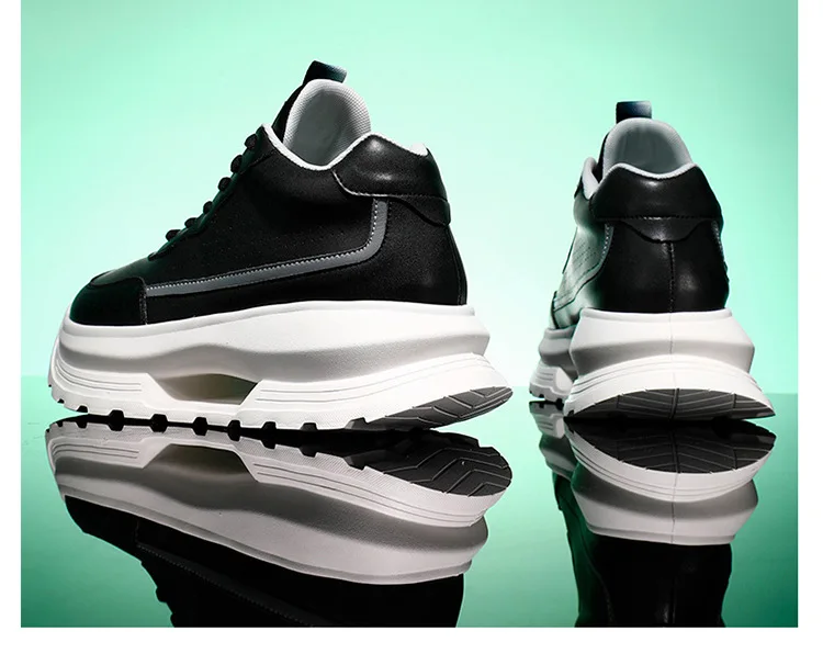 Luxury Elevator Shoes Men's Sneakers Height Increasing Invisible 6 8 10CM Heighten Sports Man Taller Lift White Thick Sole Shoes