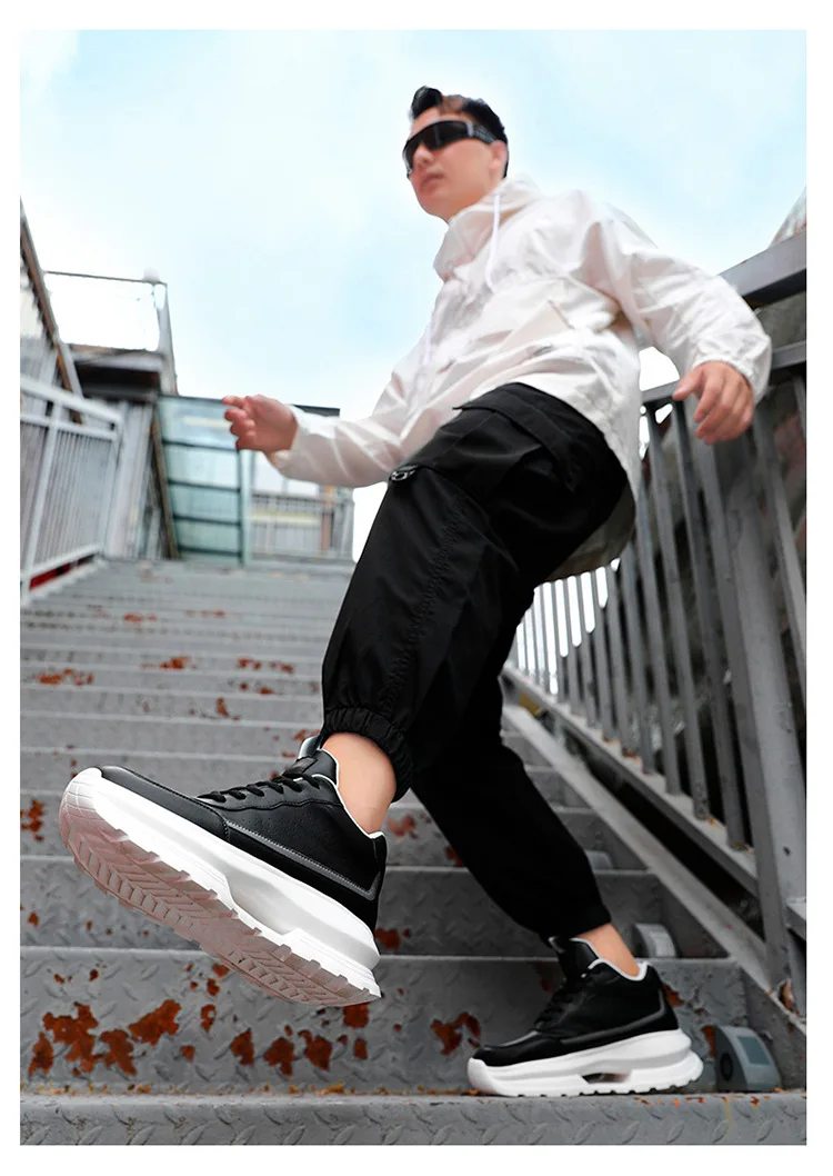 Luxury Elevator Shoes Men's Sneakers Height Increasing Invisible 6 8 10CM Heighten Sports Man Taller Lift White Thick Sole Shoes