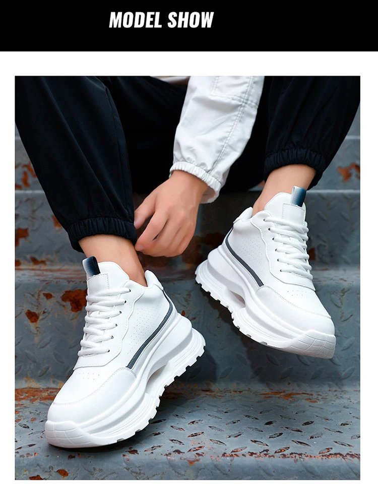 Luxury Elevator Shoes Men's Sneakers Height Increasing Invisible 6 8 10CM Heighten Sports Man Taller Lift White Thick Sole Shoes
