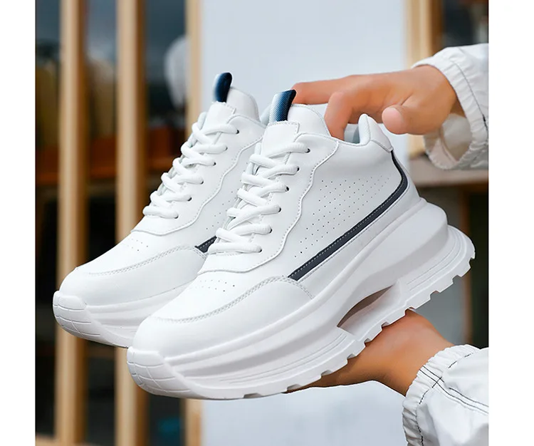 Luxury Elevator Shoes Men's Sneakers Height Increasing Invisible 6 8 10CM Heighten Sports Man Taller Lift White Thick Sole Shoes