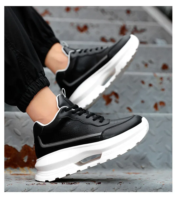 Luxury Elevator Shoes Men's Sneakers Height Increasing Invisible 6 8 10CM Heighten Sports Man Taller Lift White Thick Sole Shoes
