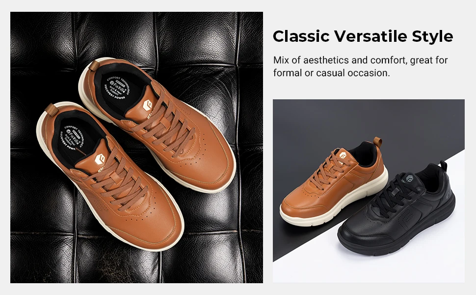 FitVille Wide Width Men's Leather Oxford Dress Shoes, Comfortable All-Day Wear Business Formal Walking Shoes for Office Daily