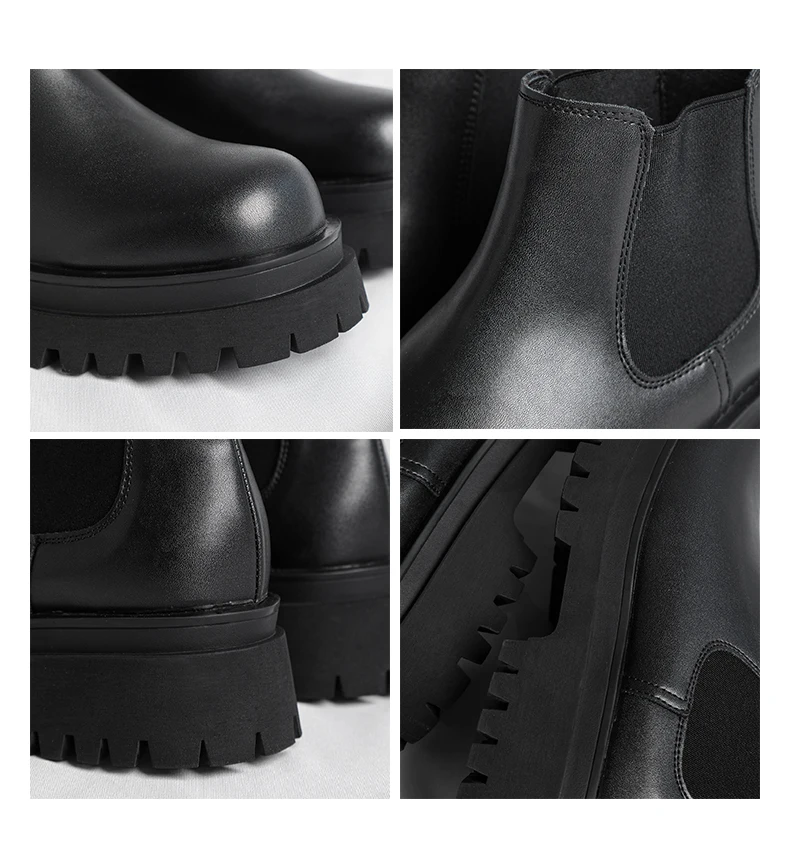 Men's Versatile Casual British Style Heightening Chelsea Boots, Paired with Trendy and Simple Ankle Boots for Outerwear.