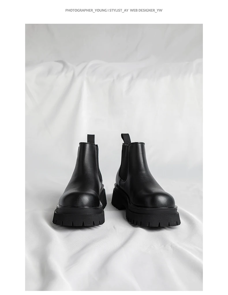 Men's Versatile Casual British Style Heightening Chelsea Boots, Paired with Trendy and Simple Ankle Boots for Outerwear.