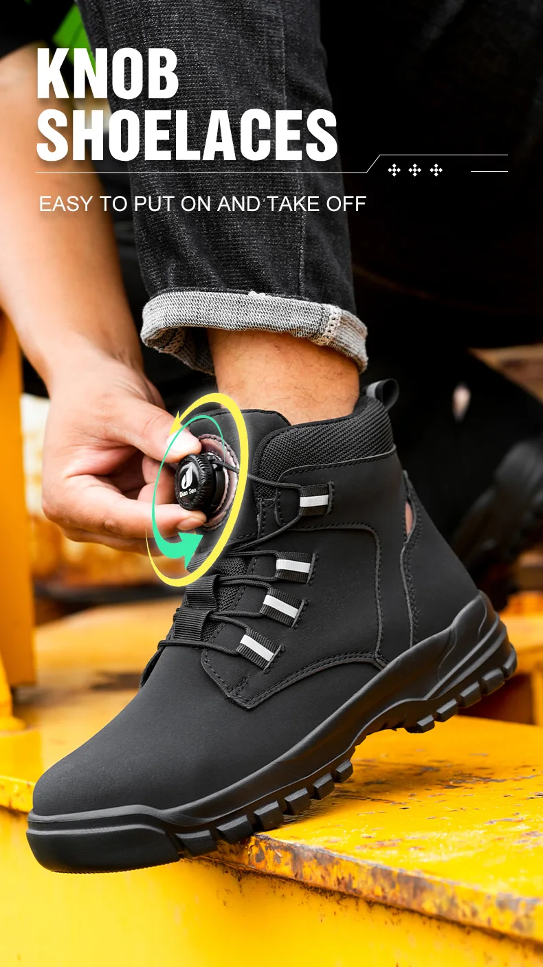 Men's Steel Toe Protective Safety Shoes, Puncture Resistant, Smash Resistant, And Slip Resistant Men's Safety Shoes, Comfortable Work Safety Shoes For Construction Sites