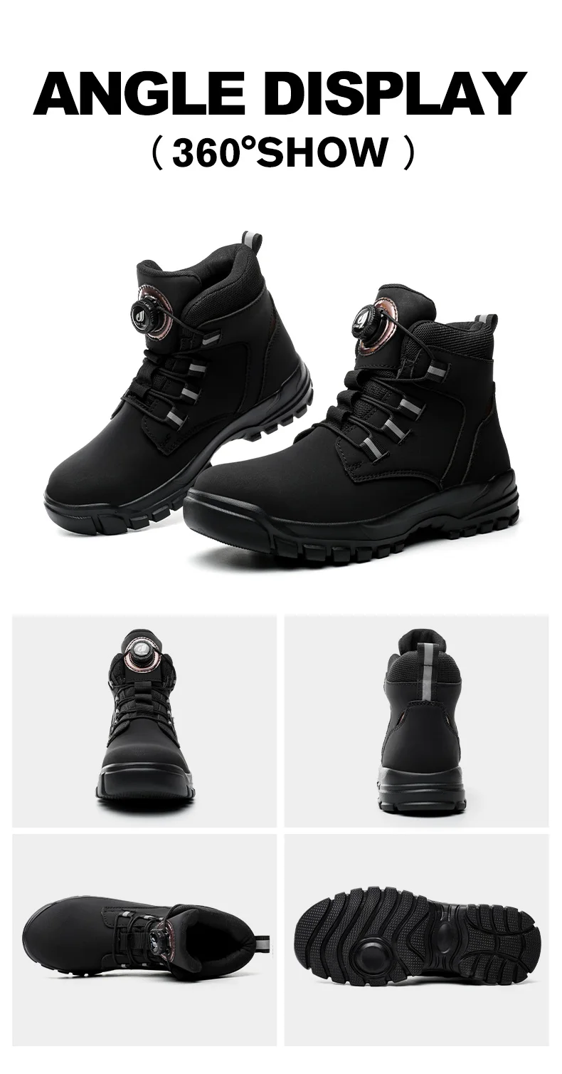 Men's Steel Toe Protective Safety Shoes, Puncture Resistant, Smash Resistant, And Slip Resistant Men's Safety Shoes, Comfortable Work Safety Shoes For Construction Sites