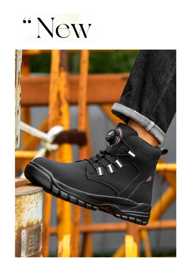 Men's Steel Toe Protective Safety Shoes, Puncture Resistant, Smash Resistant, And Slip Resistant Men's Safety Shoes, Comfortable Work Safety Shoes For Construction Sites