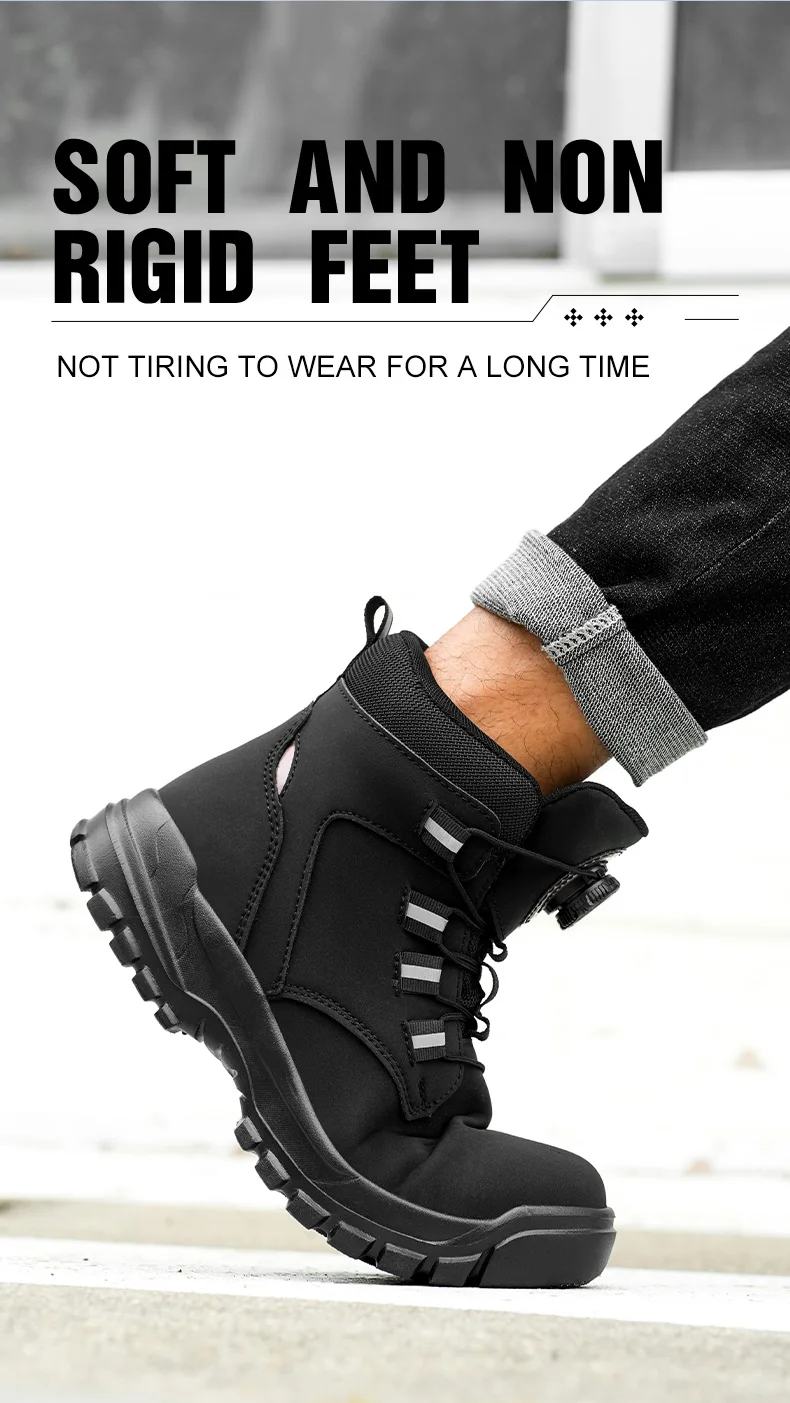 Men's Steel Toe Protective Safety Shoes, Puncture Resistant, Smash Resistant, And Slip Resistant Men's Safety Shoes, Comfortable Work Safety Shoes For Construction Sites