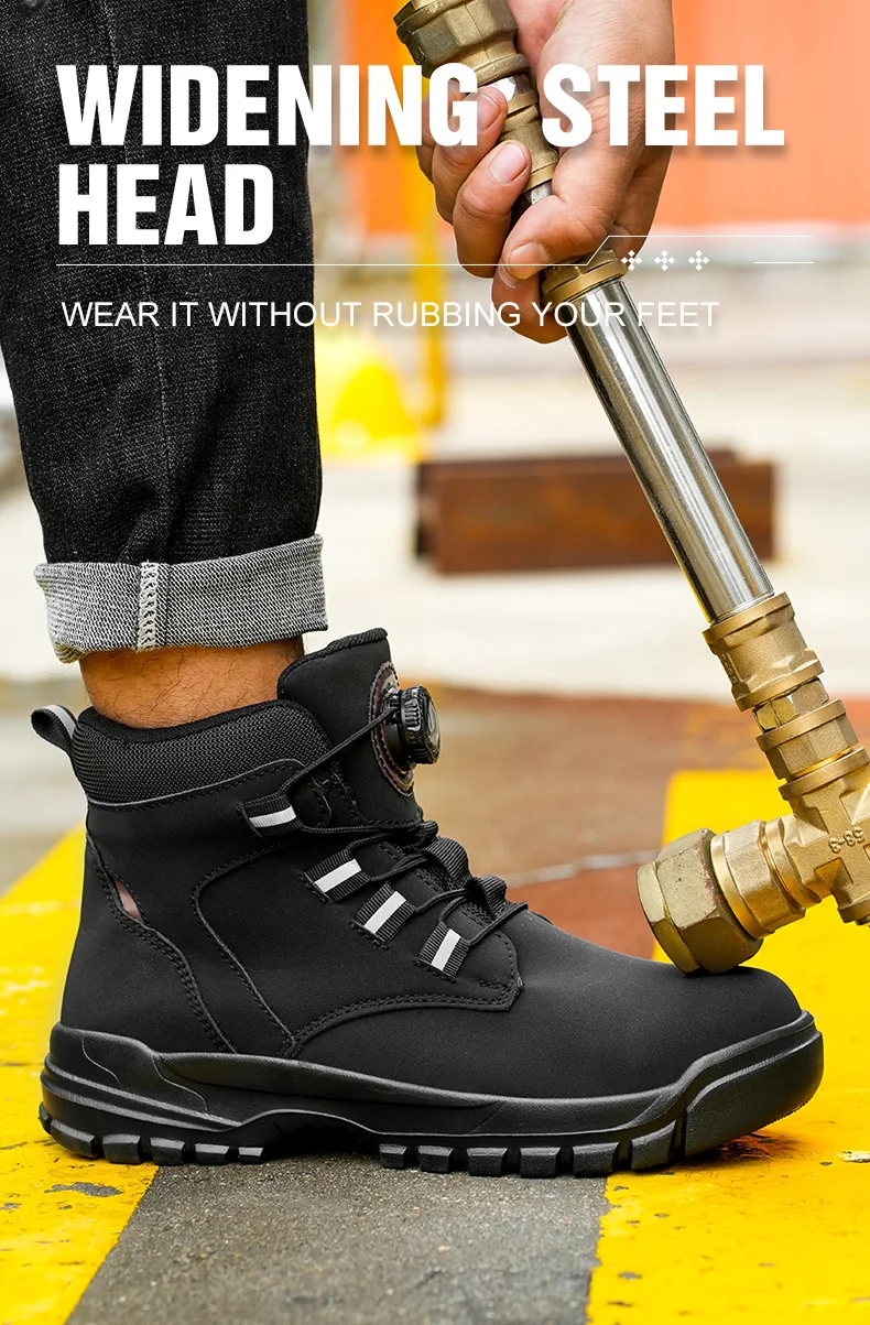 Men's Steel Toe Protective Safety Shoes, Puncture Resistant, Smash Resistant, And Slip Resistant Men's Safety Shoes, Comfortable Work Safety Shoes For Construction Sites