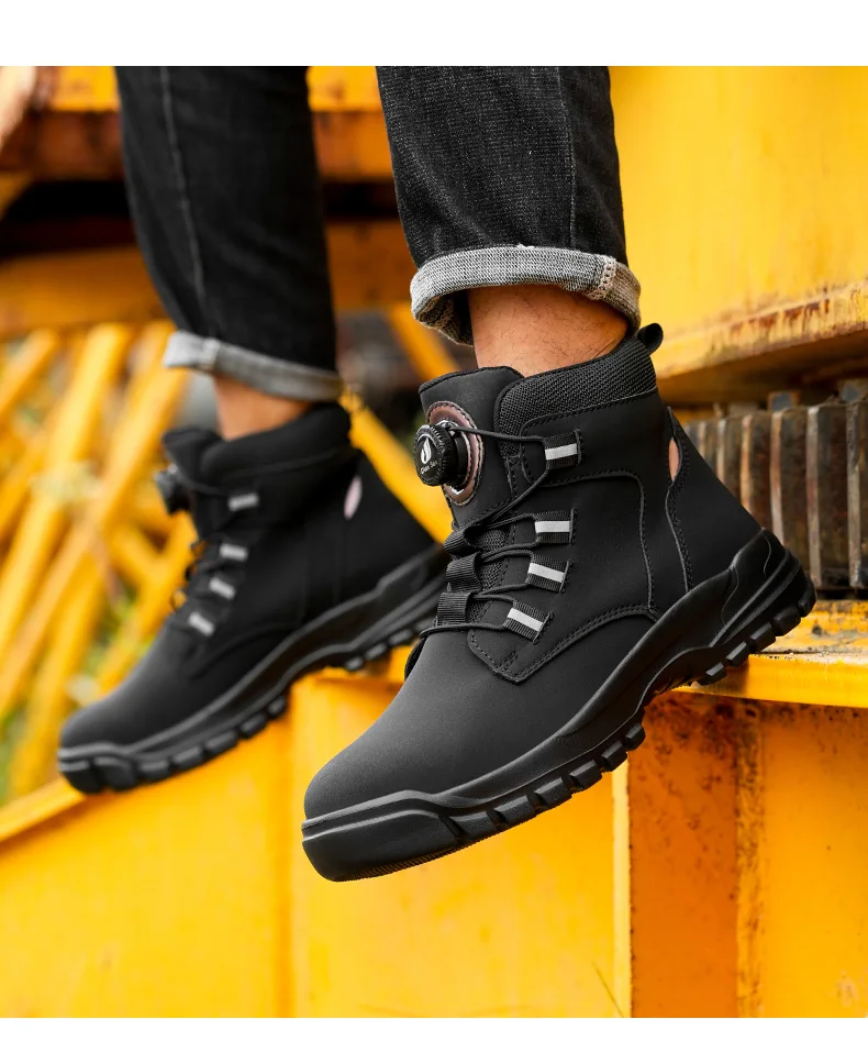 Men's Steel Toe Protective Safety Shoes, Puncture Resistant, Smash Resistant, And Slip Resistant Men's Safety Shoes, Comfortable Work Safety Shoes For Construction Sites