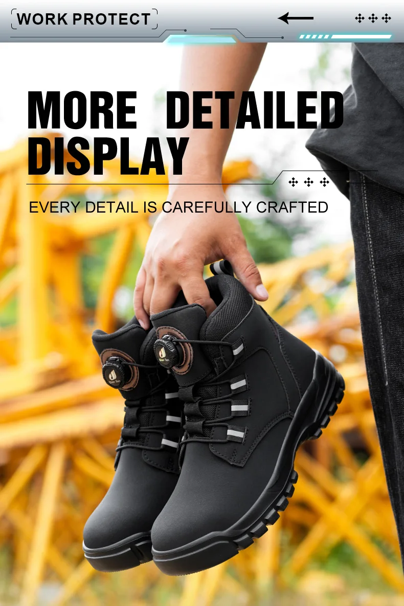 Men's Steel Toe Protective Safety Shoes, Puncture Resistant, Smash Resistant, And Slip Resistant Men's Safety Shoes, Comfortable Work Safety Shoes For Construction Sites